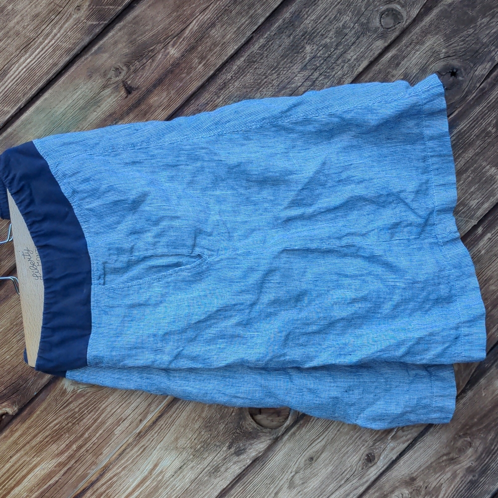 Caslon Skirt 'Large' striped linen with pockets